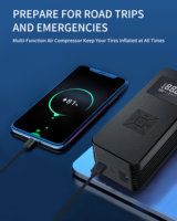 Batterie externe 8000mAh 15V 120W 800A avec lumière LED, démarreur de voiture et fonction gonfleur de pneus, outils d'urgence pour voiture et moto