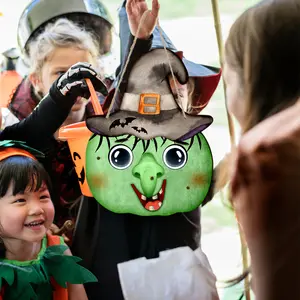 Pingente de madeira para festa em Halloween, com emoticon de abóbora e pingente para varanda, lvfan MZ615