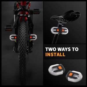 Feux de signalisation de vélo avec klaxon, 7 LED, feu de freinage directionnel pour vélo, ensemble de montage fixe, feux arrière de vélo, sécurité dans l'obscurité - Product Image 3