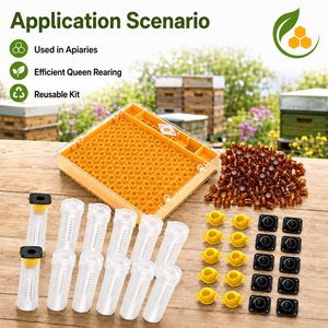 Kit Completo para Cría de Abejas Reinas, Jaula de Plástico para Cría de Reinas, Celdas Protectoras, Suministros de Apicultura para Apicultores - Product Image 1