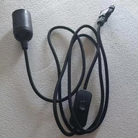 Cable de alimentación de CA para lámpara de sal de la UE con interruptor de atenuación en línea y cable de soporte de lámpara E27, interruptor de encendido y apagado, atenuador de luz