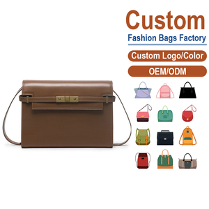Genuine <b>Leather</b> Structured Crossbody Bag, Turn-Lock Closure, OEM/ODM Custom Factory, Women's Minimalist Purse - Product Image 1