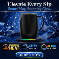 Chauffe-tasse intelligent personnalisé avec logo, chauffe-tasse sans fil, contrôle intelligent de la température, tasse à café auto-chauffante pour les voyages