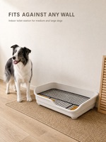 Toilette pour chien à ouverture latérale en PP, bac à litière profond pour animaux de compagnie, design surélevé pour chiens de petite, moyenne et grande taille