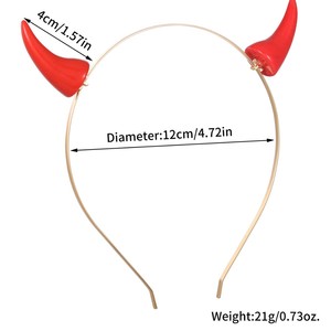Serre-tête démoniaque en alliage de zinc pour fête d'Halloween, accessoire de tête pour femme adulte, idéal pour anniversaire, vente en gros FG21010502 Rouge - Product Image 4