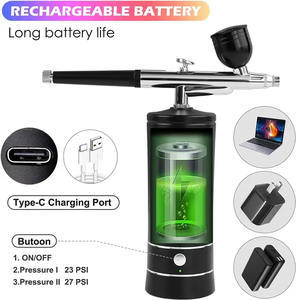 Produits phares : Kit de compresseur d'air pour aérographe, pistolet pulvérisateur nano, pour peinture DIY, tatouage, artisanat, pâtisserie, <span class=keywords><strong>manucure</strong></span> et maquillage - Product Image 6