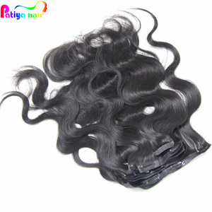 Prodotti Dropshipping 2025 capelli cambogiani vergini allineati con cuticole senza soluzione di continuità Clip per il corpo ondulato In estensione capelli umani - Product Image 1