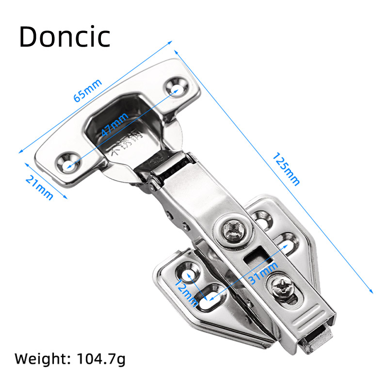 Doncicキッチンキャビネットヒンジソフトドアクローズドアハードウェアステンレス鋼家具ヒンジ分解ネジ油圧ヒンジ