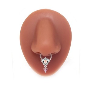 Gran oferta de anillo de <span class=keywords><strong>Nariz</strong></span> de acero inoxidable, traje de circón, gota de aceite, mariposa, anillo dividido sin costuras, <span class=keywords><strong>nariz</strong></span>, uñas, tabique Nasal, joyería <span class=keywords><strong>para</strong></span> punción - Product Image 3