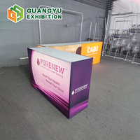 Table pop-up portable personnalisable avec logo, carrée, ronde ou ovale, avec rangement, pour salon professionnel et présentoir d'exposition pour entreprises
