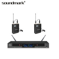 Sistem Mikrofon Nirkabel Profesional KTV Soundmark VM-1000 Dual-Channel Bertenaga Baterai AA Kapasitor Solid State Inframerah