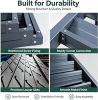 Vente en gros de couvertures de climatiseur extérieures en aluminium modernes, autoportantes, à persiennes, étanches et anti-poussière, pour terrasse