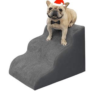 Rampa para Perros de 3 Niveles con Base Antideslizante Extraíble, Ecológica, Escaleras para Mascotas, Ortopédicas, de Lujo, con Tres Peldaños de Espuma Viscoelástica - Product Image 1