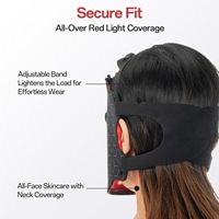Masque facial LED à lumière rouge portable aux designs innovants, rechargeable, avec source d'alimentation