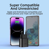 Chargeur rapide PD 3.0 QC3.0 25W avec puce intelligente AI, protection multi-couches complète, respectueux de l'environnement, ignifuge, adaptateur secteur USB-C 3A pour écouteurs
