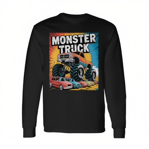 T-shirt à manches longues Monster Truck pour les fans, design Crushing Cars - Product Image 2