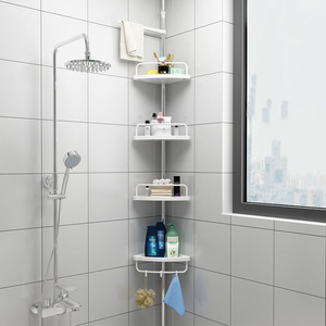 Étagère d'angle de <span class=keywords><strong>douche</strong></span> en acier inoxydable pour salle de bain, organisateur de rangement, support en plastique pour salle de bain - Product Image 3