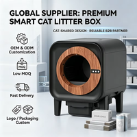 Bac à litière pour chat autonettoyant Kailan, automatique, XXL, fermé, style meuble en bois, contrôle par application, capteur infrarouge