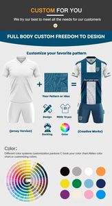 Özel Tasarım Futbol Formaları Tam Set Erkekler İçin Hızlı Kuruyan Nefes Alabilen %100 Polyester Otomatik Kesim Futbol Formaları - Product Image 5