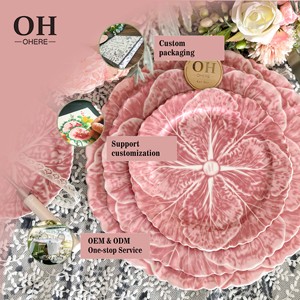 <span class=keywords><strong>Assiette</strong></span> <span class=keywords><strong>de</strong></span> présentation élégante en porcelaine rose à motif <span class=keywords><strong>de</strong></span> chou et <span class=keywords><strong>de</strong></span> <span class=keywords><strong>feuille</strong></span>, 4 tailles, pour cadeau - Product Image 6