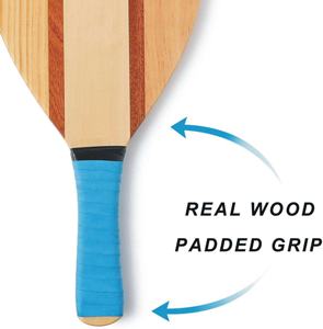 Haute qualité personnalisé bois sport ping-pong pagaie raquette Tennis de Table Padel raquette ensembles longs boutons pas cher balles de plage chauve-souris - Product Image 5