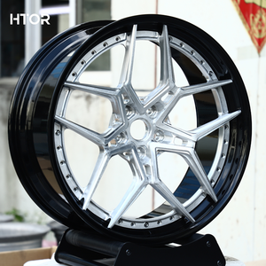 ล้ออะลูมิเนียมฟอร์จ 2 ชิ้น รุ่นใหม่ HTOR S3-X4 ขนาด 18-21 นิ้ว 5x112/120 สีเงิน หน้าลายหลายก้าน สีดำ 25 มม. - Product Image 1