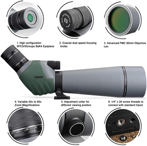 20-60x80 đốm phạm vi cho mục tiêu chụp, BAK4 không thấm nước đốm phạm vi cho chim xem động vật hoang dã xem đi bộ đường dài cắm trại - Product Image 3