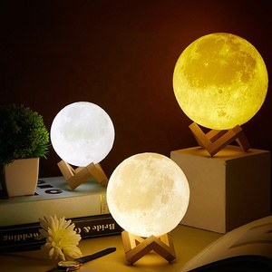 Lampe LED imprimée en 3D représentant la lune, humidificateur photographique, boule lumineuse, tactile, luminaire décoratif d'intérieur, idéal pour une chambre à coucher - Product Image 1