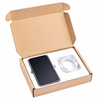 Boîte d'expédition en carton kraft pour petites entreprises, boîte d'expédition ondulée, logo personnalisé, recyclable, pliable, pour l'emballage d'électronique grand public