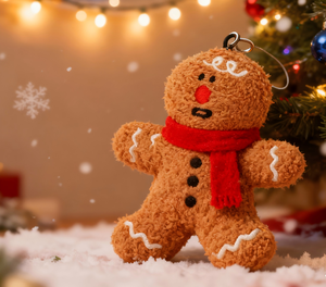 Juguete de Peluche de Galleta de Jengibre de <span class=keywords><strong>la</strong></span> <span class=keywords><strong>Serie</strong></span> Navideña de Tendencia para el Año Nuevo 2025, Muñeco Colgante de Llavero para Familiares y Amigos - Product Image 6