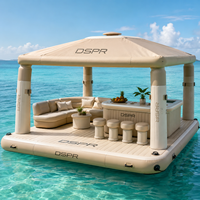 Île flottante gonflable ODM avec logo et dimensions personnalisés pour yacht, marina, complexe hôtelier, fête en plein air, usage de loisirs