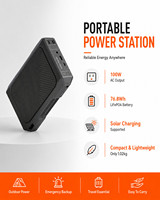 Stasiun Daya Portabel 100W LiFePO4 Inverter Gelombang Sinus Termodifikasi Output DC 12V PD 18W USB QC untuk Berkemah di Luar Ruangan Darurat di Rumah