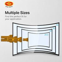 Écran tactile incurvé personnalisé de 43 pouces, écran tactile en forme de J, superposition tactile USB PCAP, grand écran tactile pour machine de jeu OEM