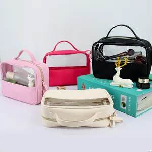 Custom Promotional Gift Plastic Plain Transparent Pvc Waterproof Bag Toiletry Travel Storage Cosmetic Makeup Zip Bag Pouch