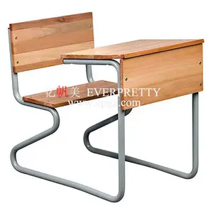 Double Seat Middle School Furniture School Desk and Chair 2 Seater Education Student Combination Desk and Chair