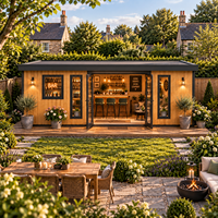 Bar de jardin préfabriqué moderne pour maisons britanniques, pod de divertissement isolé pour l'extérieur avec intérieur personnalisé et installation facile