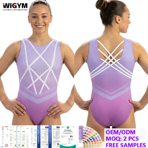 Justaucorps de gymnastique sans manches personnalisé, orné de perles et de paillettes, tailles XS-4XL, pour filles et femmes, OEM, DDP, FOB, livraison rapide mondiale - Product Image 1