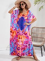 Robe de plage sans manches 100 % polyester imprimée décolorée 44 couleurs, style européen et américain, protection anti-UV, idéale pour les vacances