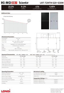 Panel Fotovoltaico LONGi LR7-72HTH de 620w 625w 630 Vatios para Uso en Techos en Alemania y América - Product Image 6