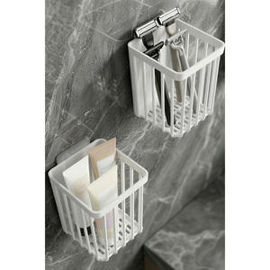 Organizador de Baño Adhesivo Simplehuman para Montar en la Pared, Juego de 2 Piezas, Diseño Rectangular Minimalista de Plástico, Almacenamiento Plegable y Duradero - Product Image 4