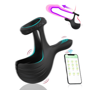 Glans Vibrator testis pria, mainan seks dewasa Chastity pemijat Glan bola skrotum cincin Penis bergetar - Product Image 1