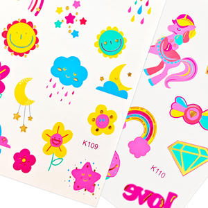 Tatuajes Temporales Infantiles Coloridos al por Mayor, Fáciles de Limpiar, con Diseños de Arcoíris, Flores y Corazones, para Fiestas de Cumpleaños - Product Image 6