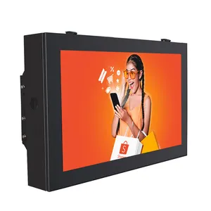 Pantalla de señalización Digital de alto brillo, Monitor de pantalla táctil capacitiva para exteriores, 55 pulgadas, montaje en pared