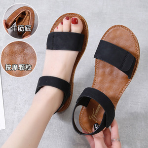 New Trend Latest Trend Casual Flat Ankle Strap Slippers Summer Slide <b>Sandals</b> Student Shoes Ladies Outdoor Flat <b>Sandals</b> - Product Image 3