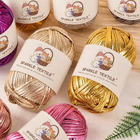 Handmade High Quality Chunky Metallic T-Shirt Yarn Sparkle Polyester Fabric Strip Yarn Bulk for Hand Knitting Craft DIY Crochet