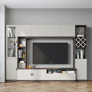 Mobile TV di Lusso in Legno per <span class=keywords><strong>Soggiorno</strong></span>, <span class=keywords><strong>Design</strong></span> Moderno, Mobile Sospeso a Parete, Unità TV Montata a Muro, Adatta per TV fino a 65 Pollici, per Hotel e Appartamenti - Product Image 3