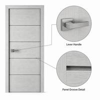 Porte intérieure en bois ignifugée 20-60 minutes, certifiée WH, style moderne et minimaliste pour hôtel, appartement, bureau, école, résidence haut de gamme