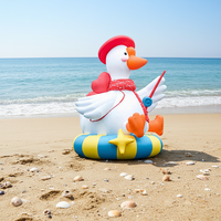 Modèle d'air gonflable personnalisé en forme d'oie blanche |   Grande figurine gonflable de canard de dessin animé, spectacle aquatique accrocheur