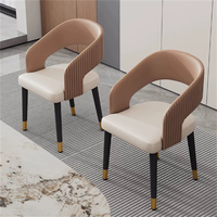 Fauteuil de restaurant minimaliste moderne, chaise de salle à manger italienne minimaliste en acier inoxydable, chaise de salle à manger standard antique