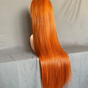 Melihair - Color Naranja Jengibre Transparente para Pelucas con Frente de Encaje 13x4, 180% de Densidad, Largo, Pre-Desplumado, 100% Cabello Humano - Product Image 3